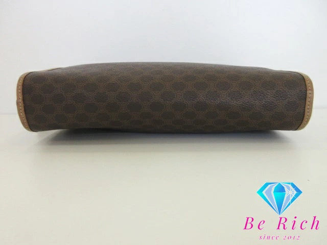 セリーヌ CELINE クラッチバッグ セカンドバッグ マカダム 茶 ブラウン PVC レザー 【中古】【送料無料】 bk8434