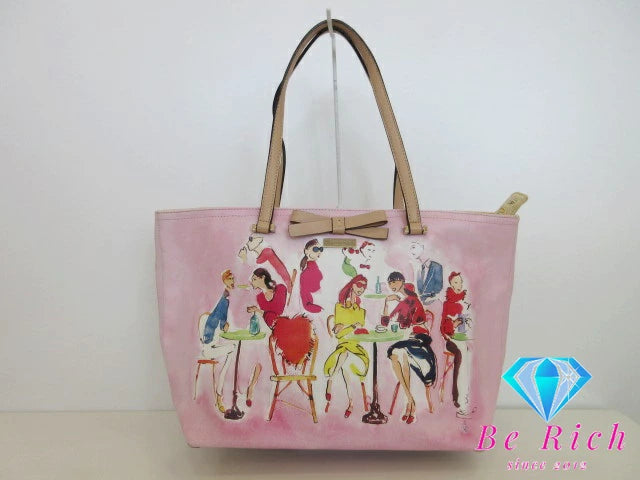 ケイト スペード kate spade トートバッグ ショルダーバッグ ピンク  PVC レザー ハンドバッグ ロゴ 肩掛け 鞄 【中古】【送料無料】 bk8435