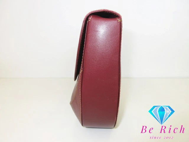 カルティエ Cartier セカンドバッグ クラッチバッグ マスト ライン ボルドー レザー ロゴ ポーチ ハンドバッグ 手持ち 鞄 【中古】【送料無料】 bk8437