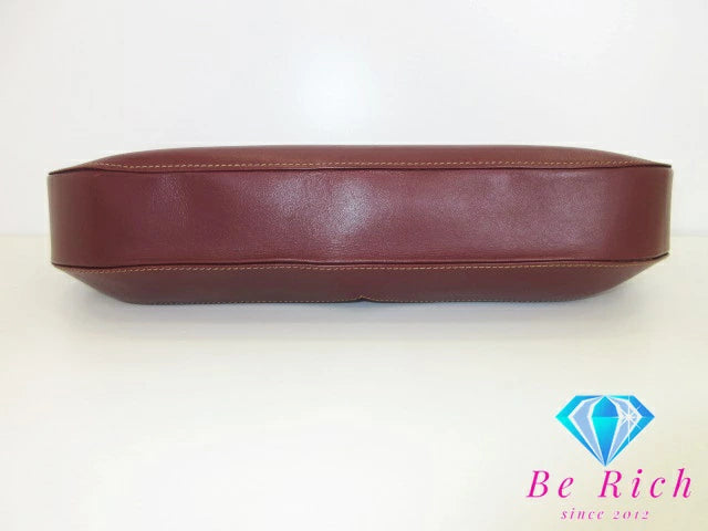 カルティエ Cartier セカンドバッグ クラッチバッグ マスト ライン ボルドー レザー ロゴ ポーチ ハンドバッグ 手持ち 鞄 【中古】【送料無料】 bk8437