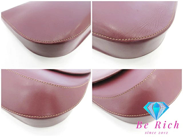 カルティエ Cartier セカンドバッグ クラッチバッグ マスト ライン ボルドー レザー ロゴ ポーチ ハンドバッグ 手持ち 鞄 【中古】【送料無料】 bk8437