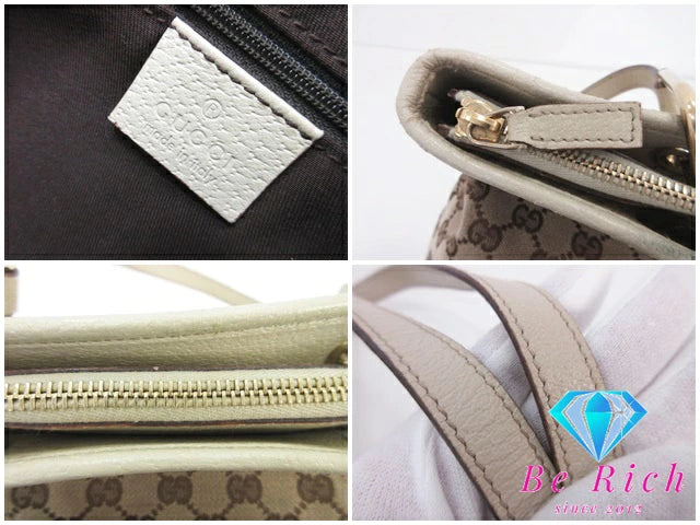 グッチ GUCCI GGキャンバス トートバッグ ベージュ キャンバス レザー ショルダーバッグ【中古】【送料無料】bk8450