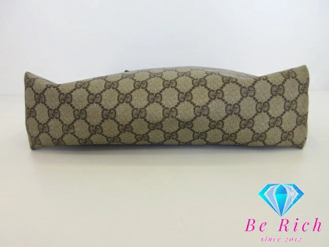 グッチ GUCCI トートバッグ シェリーライン 3902003 GG スプリーム PVC レザー ロゴ キャンバス レザー ベージュ 【中古】【送料無料】 bk8494