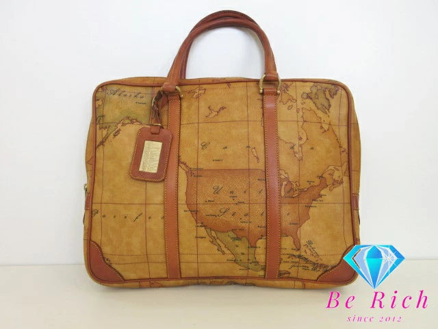 PRIMA CLASSE プリマクラッセ ビジネスブリーフバッグ ジオクラシック ナチュラル キャメル ブラウン  PVC レザー 【中古】【送料無料】 bk8495