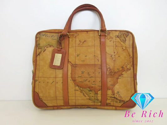 PRIMA CLASSE プリマクラッセ ビジネスブリーフバッグ ジオクラシック ナチュラル キャメル ブラウン  PVC レザー 【中古】【送料無料】 bk8495