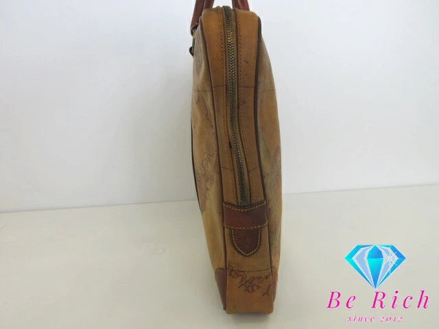 PRIMA CLASSE プリマクラッセ ビジネスブリーフバッグ ジオクラシック ナチュラル キャメル ブラウン  PVC レザー 【中古】【送料無料】 bk8495