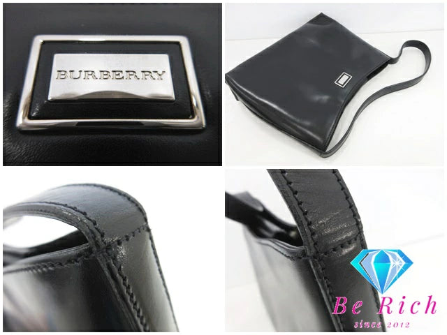 バーバリー BURBERRY ショルダーバッグ 黒 ブラック レザー  ロゴ 肩掛け 斜め掛け 鞄 ハンドバッグ レディース【中古】【送料無料】 bk8500