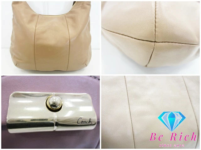 コーチ COACH 2way バッグ F22306 クリスティン レザー ホーボー ショルダーバッグ ベージュ ハンドバッグ バッグ 鞄  【中古】【送料無料】 bk8501