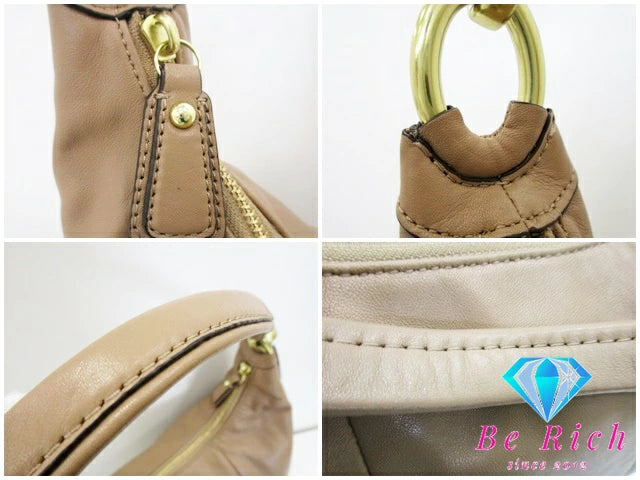 コーチ COACH 2way バッグ F22306 クリスティン レザー ホーボー ショルダーバッグ ベージュ ハンドバッグ バッグ 鞄  【中古】【送料無料】 bk8501
