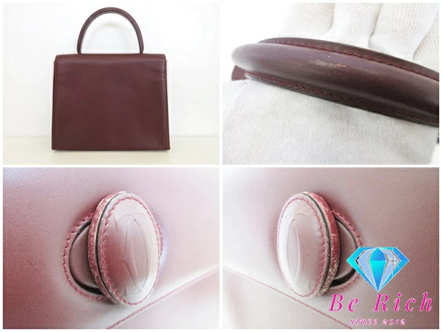 カルティエ Cartier ハンドバッグ マストライン C14 ボルドー レザー バッグ 鞄 レディース 【中古】【送料無料】bk8504