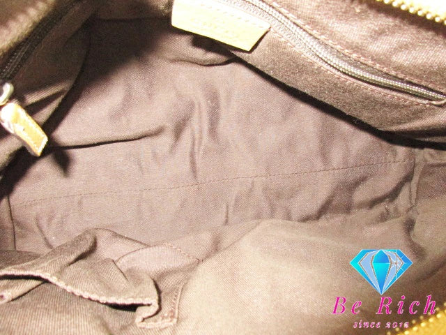 グッチ GUCCI ハンドバッグ トートバッグ 190525 GG クリスタル レザー ビニール ブラウン 茶 ゴールド ロゴ  鞄 手提げ レディース【中古】【送料無料】bk8506