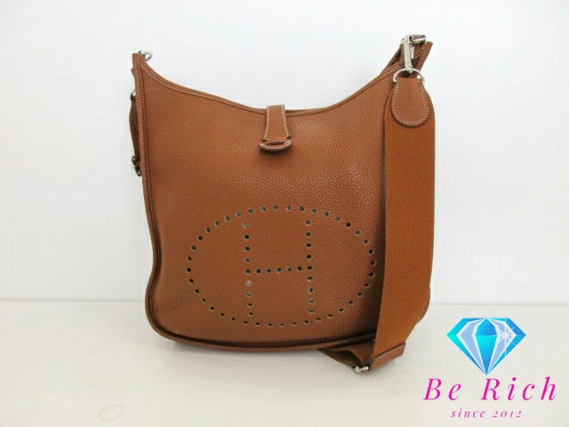 エルメス HERMES エブリン 3 GM ショルダーバッグ T 刻印 ゴールド ブラウン シルバー 金具 トリヨン クレマンス レザー 斜め掛け バッグ 鞄 メンズ レディース 【中古】【送料無料】 bk8507