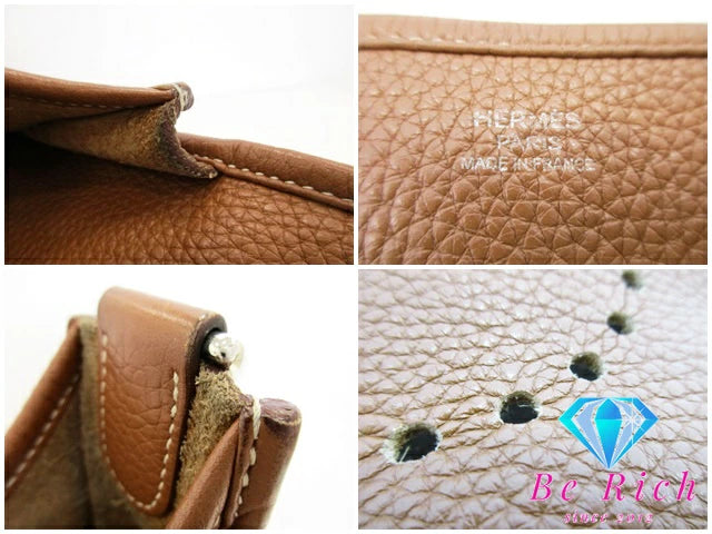 エルメス HERMES エブリン 3 GM ショルダーバッグ T 刻印 ゴールド ブラウン シルバー 金具 トリヨン クレマンス レザー 斜め掛け バッグ 鞄 メンズ レディース 【中古】【送料無料】 bk8507