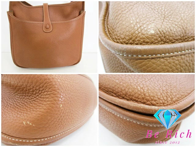 エルメス HERMES エブリン 3 GM ショルダーバッグ T 刻印 ゴールド ブラウン シルバー 金具 トリヨン クレマンス レザー 斜め掛け バッグ 鞄 メンズ レディース 【中古】【送料無料】 bk8507