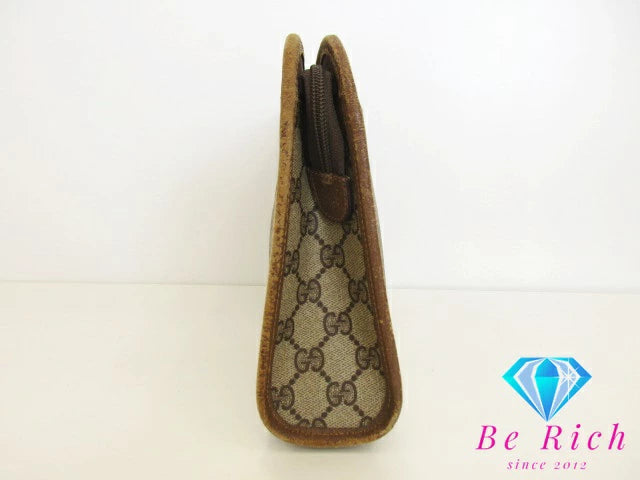 グッチ GUCCI クラッチバッグ 111.01.037  GG スプリーム 茶 ブラウン PVC レザー  セカンドバッグ ビジネスバッグ【中古】【送料無料】 bk8511