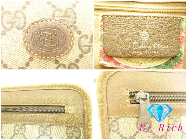 グッチ GUCCI クラッチバッグ 111.01.037  GG スプリーム 茶 ブラウン PVC レザー  セカンドバッグ ビジネスバッグ【中古】【送料無料】 bk8511