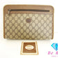 グッチ GUCCI クラッチバッグ 111.01.037  GG スプリーム 茶 ブラウン PVC レザー  セカンドバッグ ビジネスバッグ【中古】【送料無料】 bk8511