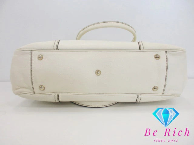 グッチ GUCCI レディース トートバッグ 163805 シェリー レザー ホワイト 白 リボン ロゴ  鞄 手提げ ハンドバッグ 【中古】【送料無料】bk8519