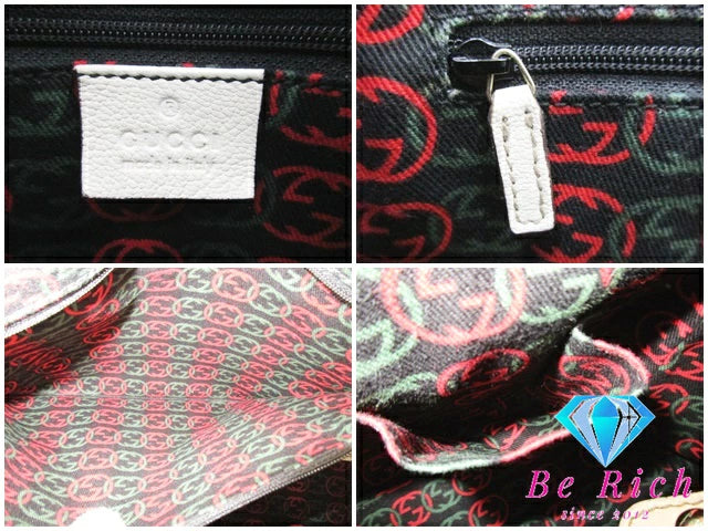 グッチ GUCCI レディース トートバッグ 163805 シェリー レザー ホワイト 白 リボン ロゴ  鞄 手提げ ハンドバッグ 【中古】【送料無料】bk8519