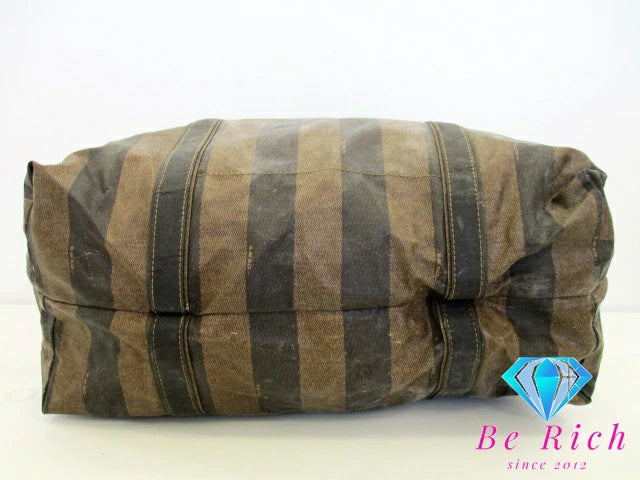 フェンディ トートバッグ ペカン ブラック 黒 ブラウン 茶 ナイロン レザー ハンドバッグ ショルダーバッグ FENDI 【中古】【送料無料】 bk8545