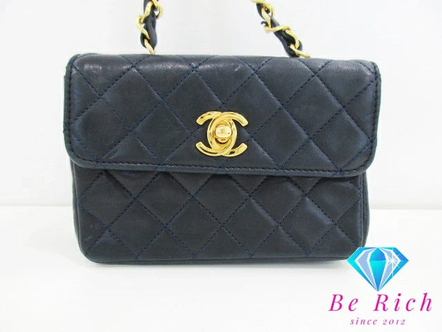 シャネル CHANEL ミニミニ マトラッセ チェーン ショルダーバッグ ラム スキン ココマーク CC ロゴ 鞄 【中古】【送料無料】bk8550