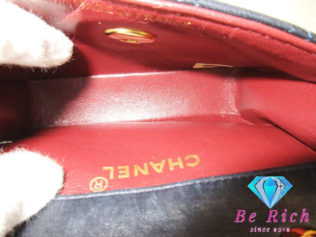 シャネル CHANEL ミニミニ マトラッセ チェーン ショルダーバッグ ラム スキン ココマーク CC ロゴ 鞄 【中古】【送料無料】bk8550