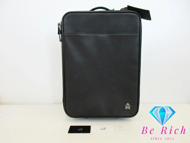 ダンヒル dunhill キャリーケース スーツケース 黒 ブラック レザー  ロゴ キャリーバッグ トラベルバッグ ビジネス 旅行 鞄 ボードン 【中古】【送料無料】 bk8553