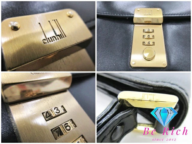 ダンヒル dunhill セカンドバッグ ダイヤルロック式 ブラック 黒 レザー ロゴ クラッチバッグ ポーチ ハンドバッグ 手持ち 鞄 メンズ【中古】【送料無料】bk8564