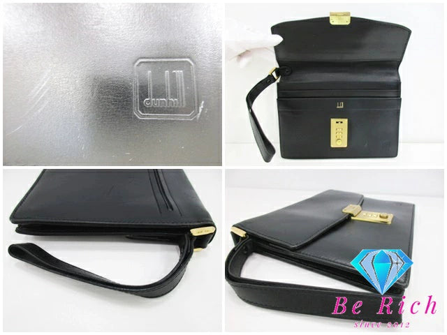 ダンヒル dunhill セカンドバッグ ダイヤルロック式 ブラック 黒 レザー ロゴ クラッチバッグ ポーチ ハンドバッグ 手持ち 鞄 メンズ【中古】【送料無料】bk8564