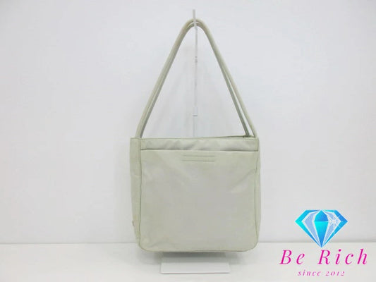 プラダ PRADA ハンドバック  ポコノ ベージュ ナイロン レザー プレート ロゴ  レディース 手提げ【中古】【送料無料】bk8565