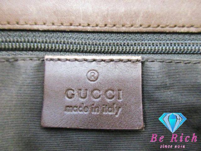 グッチ GUCCI ハンドバッグ トートバッグ GG キャンバス レザー ブラウン 茶  ロゴ  鞄 手提げ レディース【中古】【送料無料】bk8569