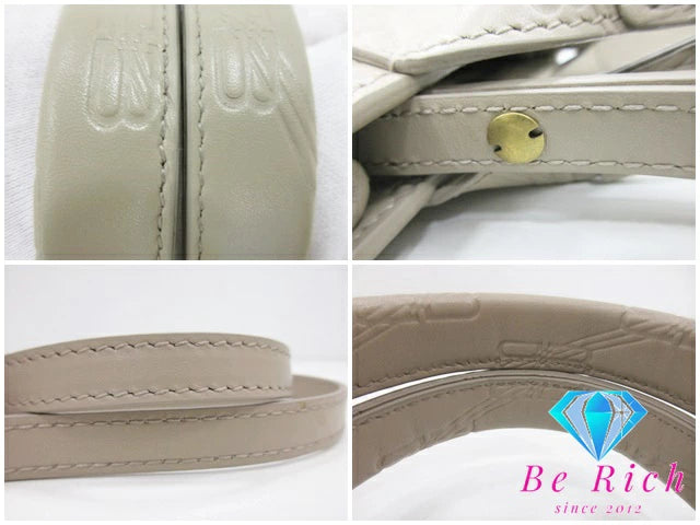 バレンシアガ BALENCIAGA ハードウェア ショッピングバッグ BB モノグラム 714187 ベージュ レザー ロゴ 手持ち 鞄 レディース メンズ【中古】【送料無料】bk8572