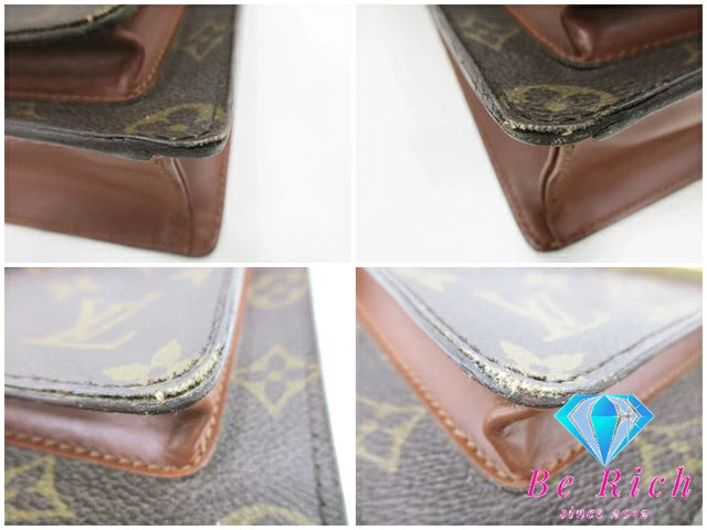 ルイ ヴィトン LOUIS VUITTON モノグラム モンソー 26 M51187 LV ロゴ ブラウン 茶 PVC レザー ハンドバッグ ビジネス 手提げ クラッチバッグ 鞄【中古】【送料無料】bk8582