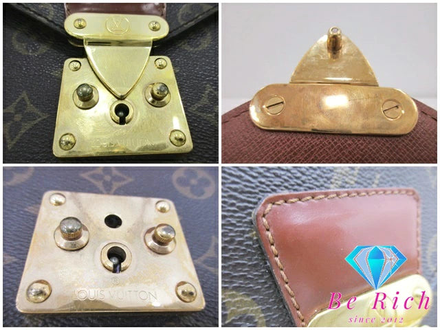 ルイ ヴィトン LOUIS VUITTON モノグラム モンソー 26 M51187 LV ロゴ ブラウン 茶 PVC レザー ハンドバッグ ビジネス 手提げ クラッチバッグ 鞄【中古】【送料無料】bk8582