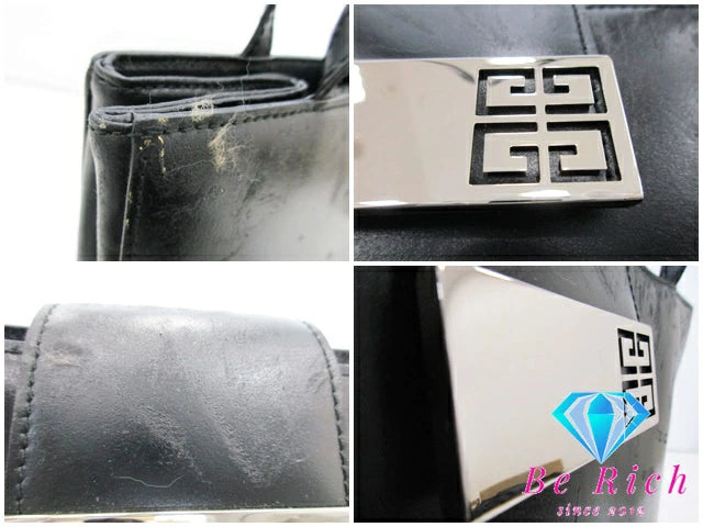 ジバンシィ GIVENCHY ショルダーバッグ 黒 ブラック レザー ロゴ トートバッグ 手提げ 鞄 斜め掛け ジバンシー 【中古】【送料無料】 bk8590