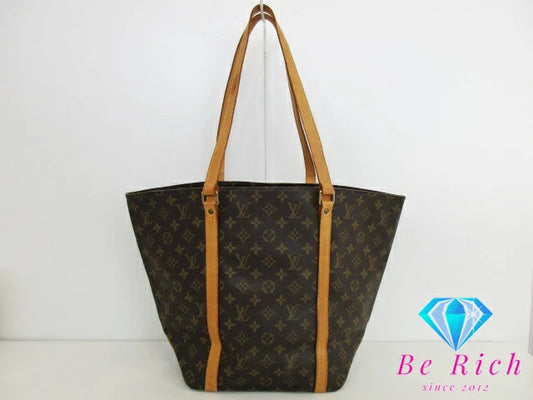 ルイ ヴィトン LOUIS VUITTON モノグラム サック ショッピング M51108 LV 茶 ブラウン PVC レザー トートバッグ ショルダーバッグ 【中古】【送料無料】bk8596
