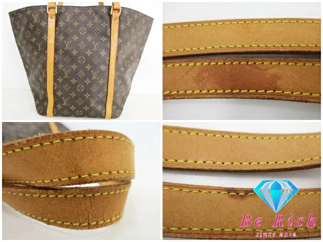 ルイ ヴィトン LOUIS VUITTON モノグラム サック ショッピング M51108 LV 茶 ブラウン PVC レザー トートバッグ ショルダーバッグ 【中古】【送料無料】bk8596