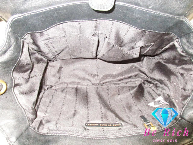 マーク バイ マークジェイコブス MARC BY MARC JACOBS ハンドバッグ ブラック 黒 レザー ロゴ ショルダーなし 肩掛け 鞄 【中古】【送料無料】 bk8599