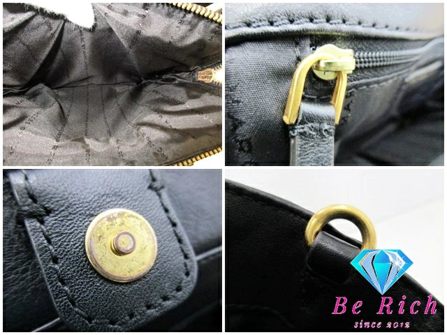 マーク バイ マークジェイコブス MARC BY MARC JACOBS ハンドバッグ ブラック 黒 レザー ロゴ ショルダーなし 肩掛け 鞄 【中古】【送料無料】 bk8599