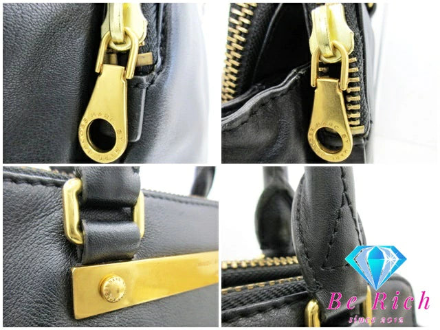 マーク バイ マークジェイコブス MARC BY MARC JACOBS ハンドバッグ ブラック 黒 レザー ロゴ ショルダーなし 肩掛け 鞄 【中古】【送料無料】 bk8599