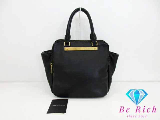 マーク バイ マークジェイコブス MARC BY MARC JACOBS ハンドバッグ ブラック 黒 レザー ロゴ ショルダーなし 肩掛け 鞄 【中古】【送料無料】 bk8599