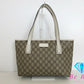 グッチ GUCCI トートバッグ 211138 GG スプリーム ベージュ アイボリー PVC レザー ロゴ ハンド ショルダー 鞄  【中古】【送料無料】 bk8604