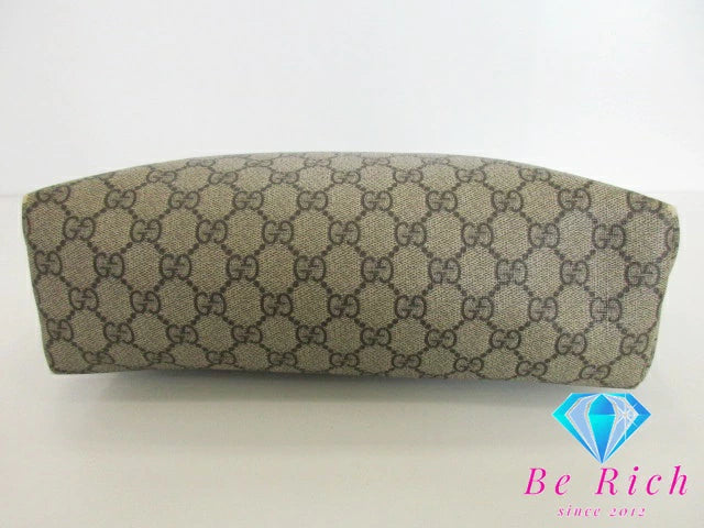 グッチ GUCCI トートバッグ 211138 GG スプリーム ベージュ アイボリー PVC レザー ロゴ ハンド ショルダー 鞄  【中古】【送料無料】 bk8604