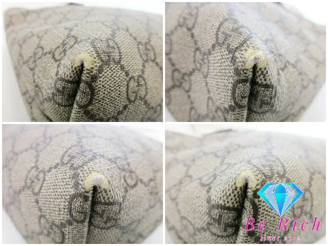 グッチ GUCCI トートバッグ 211138 GG スプリーム ベージュ アイボリー PVC レザー ロゴ ハンド ショルダー 鞄  【中古】【送料無料】 bk8604