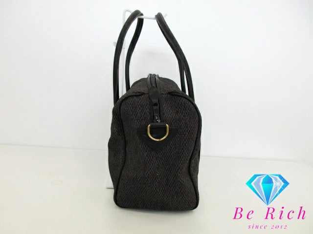 イヴ サンローラン YVES SAINT LAURENT ミニ ボストンバッグ 黒 ブラック PVC レザー YSL ロゴ ハンドバッグ 鞄 【中古】【送料無料】 bk8607