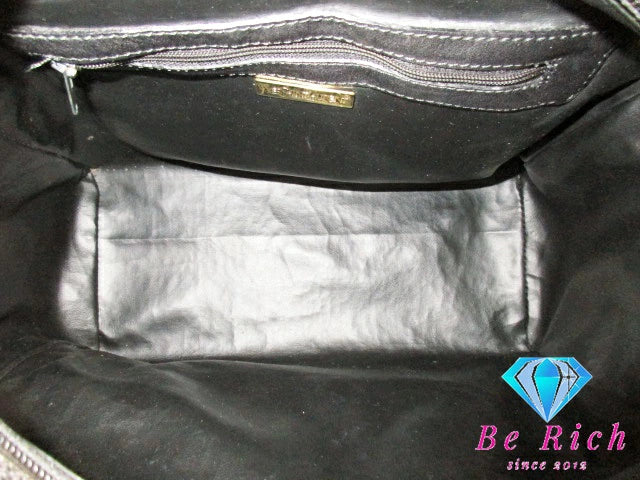 イヴ サンローラン YVES SAINT LAURENT ミニ ボストンバッグ 黒 ブラック PVC レザー YSL ロゴ ハンドバッグ 鞄 【中古】【送料無料】 bk8607