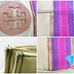 トリーバーチ ミラー キャンバス トートバッグ カーキ ピンク レザーハンドバッグ TORY BURCH 【中古】【送料無料】 bk8608