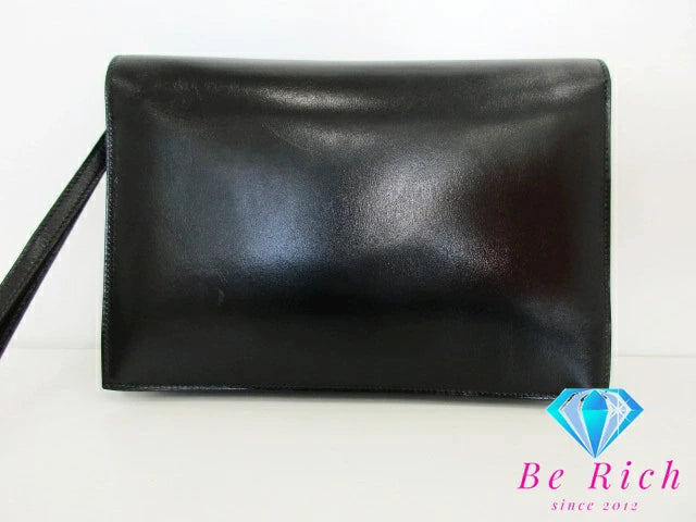 HERMES エルメス ポシェット ジェット クラッチ バッグ 〇 S刻印 黒 ブラック ボックス カーフ 鞄  メンズ 【中古】【送料無料】bk8614