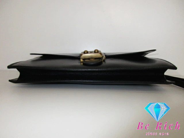 HERMES エルメス ポシェット ジェット クラッチ バッグ 〇 S刻印 黒 ブラック ボックス カーフ 鞄  メンズ 【中古】【送料無料】bk8614