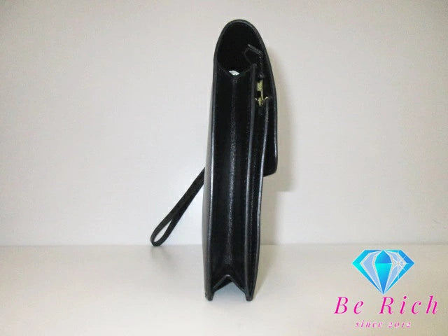 HERMES エルメス ポシェット ジェット クラッチ バッグ 〇 S刻印 黒 ブラック ボックス カーフ 鞄  メンズ 【中古】【送料無料】bk8614